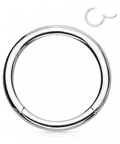 316L Surgical Steel Hinged Seamless Nose Rings Hoop 14G 16G 18G, Diameter 6mm 8mm 10mm 12mm, Gold/Rose Gold/Silver/Black/Rain...