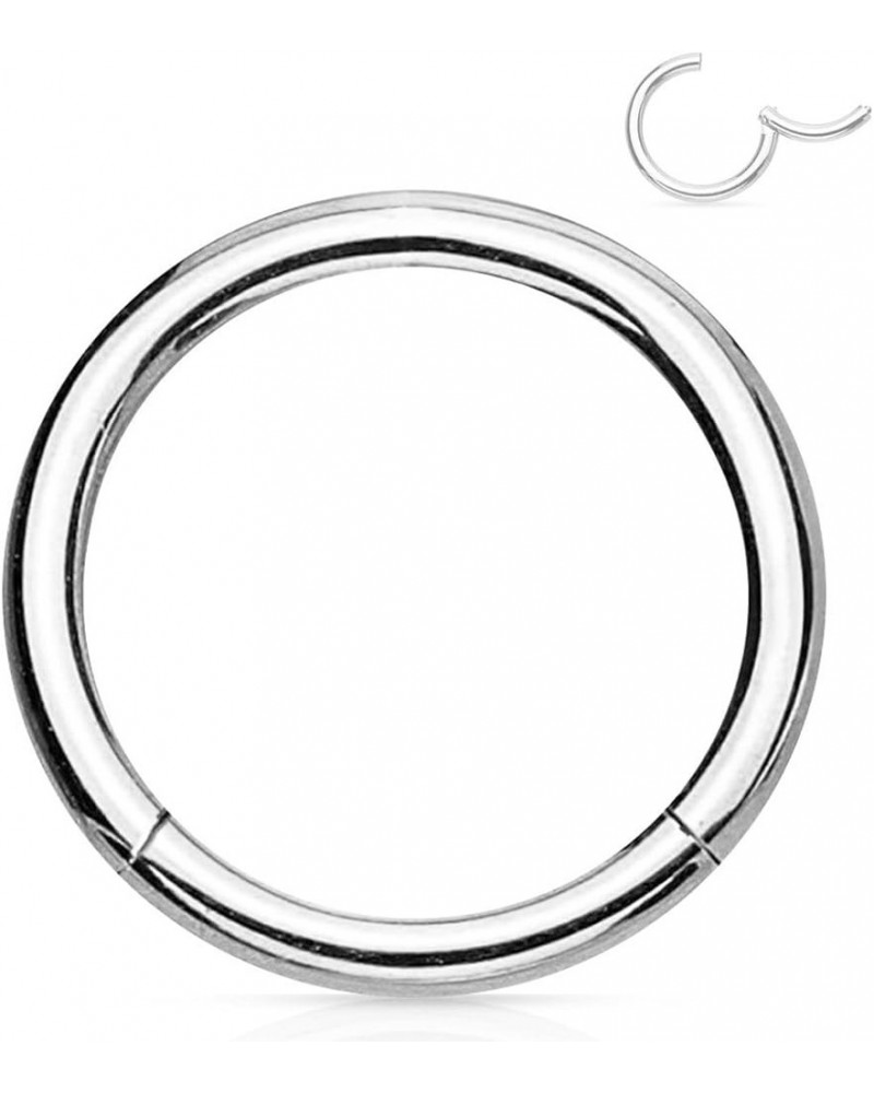 316L Surgical Steel Hinged Seamless Nose Rings Hoop 14G 16G 18G, Diameter 6mm 8mm 10mm 12mm, Gold/Rose Gold/Silver/Black/Rain...