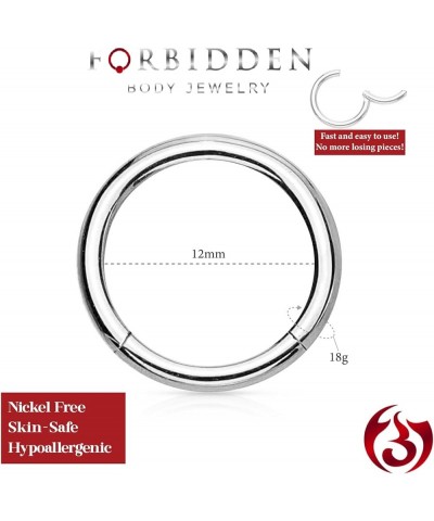 316L Surgical Steel Hinged Seamless Nose Rings Hoop 14G 16G 18G, Diameter 6mm 8mm 10mm 12mm, Gold/Rose Gold/Silver/Black/Rain...