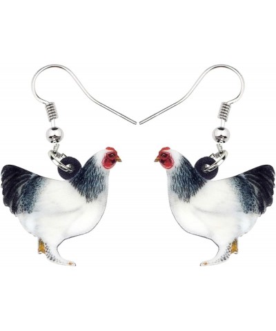 Acrylic Charm Cute Chicken Hen Rooster Earrings Drop Dangle Jewelry for Women Girls Funny Party Gifts Grey $6.47 Earrings