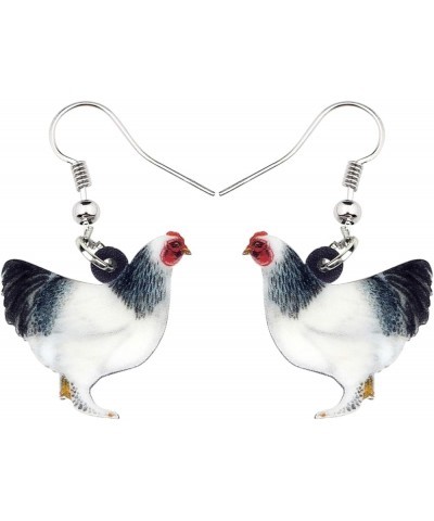 Acrylic Charm Cute Chicken Hen Rooster Earrings Drop Dangle Jewelry for Women Girls Funny Party Gifts Grey $6.47 Earrings