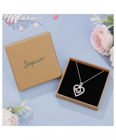 Necklaces for Women 925 Sterling Silver Dainty I Love You Infinity Heart Pendant Necklace Valentine's Day Mother's Day Annive...