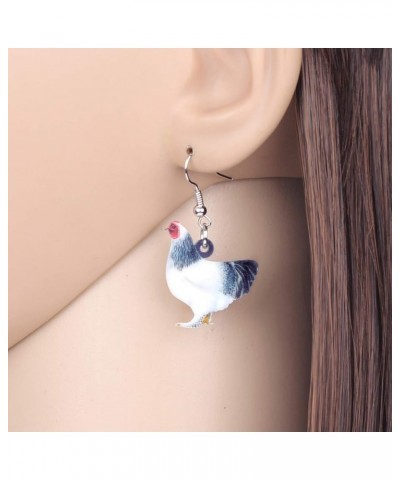 Acrylic Charm Cute Chicken Hen Rooster Earrings Drop Dangle Jewelry for Women Girls Funny Party Gifts Grey $6.47 Earrings