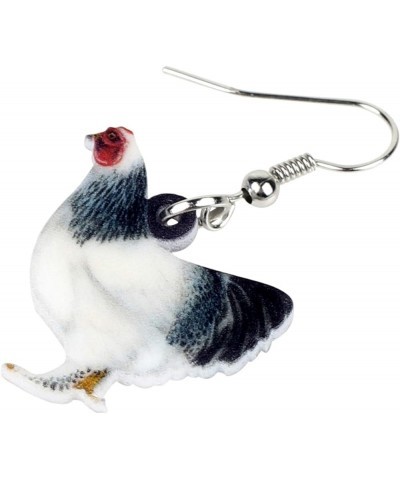 Acrylic Charm Cute Chicken Hen Rooster Earrings Drop Dangle Jewelry for Women Girls Funny Party Gifts Grey $6.47 Earrings