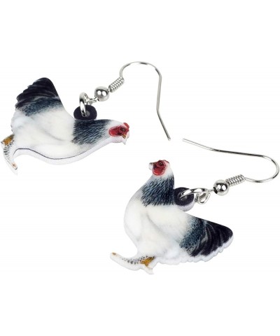 Acrylic Charm Cute Chicken Hen Rooster Earrings Drop Dangle Jewelry for Women Girls Funny Party Gifts Grey $6.47 Earrings