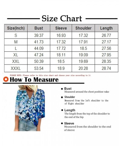 Womens Summer Tops 2024 V Neck 3/4 Length Sleeve Hide Belly T Shirts Printed Comfy Dressy Tees Relaxed Fit Blouses 2-yellow $...