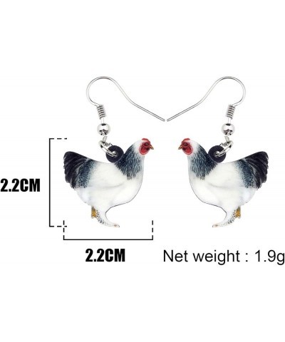 Acrylic Charm Cute Chicken Hen Rooster Earrings Drop Dangle Jewelry for Women Girls Funny Party Gifts Grey $6.47 Earrings