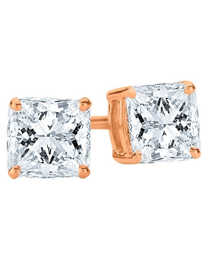 1-8 IGI Certified LAB-GROWN Princess Cut Diamond Earrings 4 Prong Screw Back Premium Collection (H-I Color, VS1-VS2 Clarity) ...