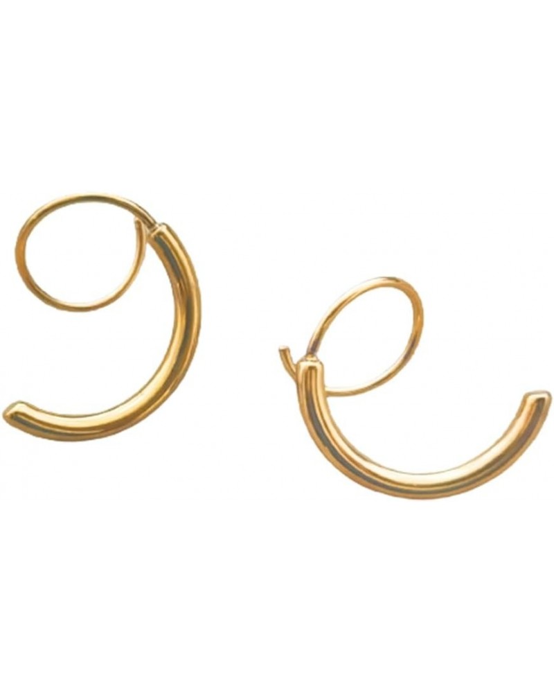 Spiral Double Hoop Earrings for Women Stainless Steel Spiral Earrings Double Piercing 18k Gold Plated Twist Wrapped Earrings ...