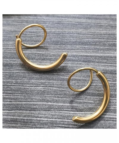 Spiral Double Hoop Earrings for Women Stainless Steel Spiral Earrings Double Piercing 18k Gold Plated Twist Wrapped Earrings ...