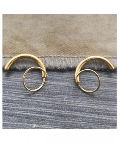 Spiral Double Hoop Earrings for Women Stainless Steel Spiral Earrings Double Piercing 18k Gold Plated Twist Wrapped Earrings ...