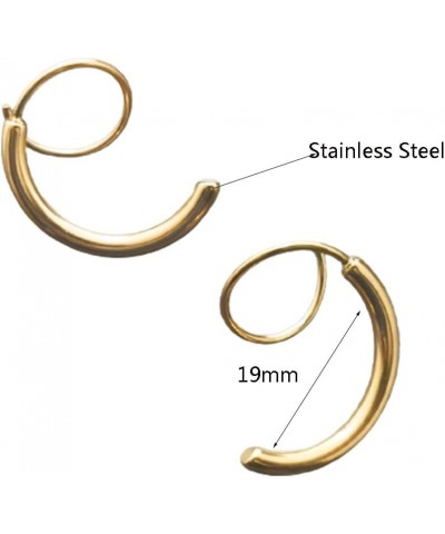 Spiral Double Hoop Earrings for Women Stainless Steel Spiral Earrings Double Piercing 18k Gold Plated Twist Wrapped Earrings ...