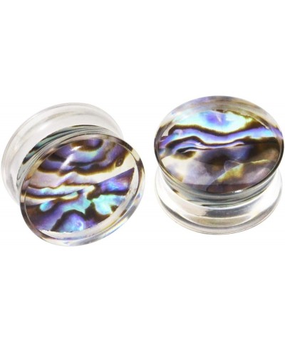 Ear Gauges Clear Acrylic Saddle Plugs Tunnels Stretching Purple Glitters Abalone Shell Candy Expander Body Piercing Jewelry 6...