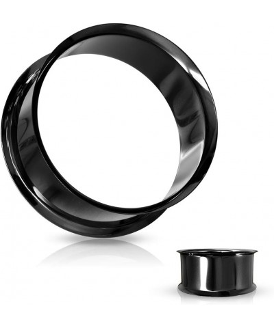 Pair of Double Flared Tunnel Plugs Titanium IP over 316L Surgical Steel 2GA Black $11.50 Body Jewelry