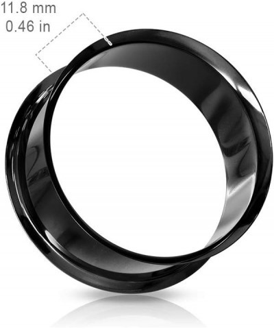 Pair of Double Flared Tunnel Plugs Titanium IP over 316L Surgical Steel 2GA Black $11.50 Body Jewelry