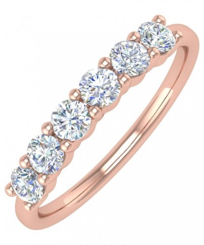 1/2 Carat 6-Stone Diamond Wedding Band Ring in 14K Gold Rose Gold $123.75 Bracelets