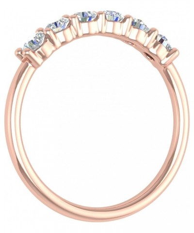 1/2 Carat 6-Stone Diamond Wedding Band Ring in 14K Gold Rose Gold $123.75 Bracelets