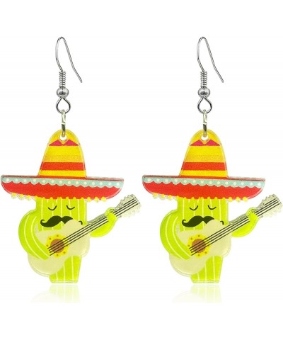 Colorful Fiesta Drop Earrings Fiesta Party Sombrero Dangle Earrings For Women Girls guitar $6.83 Earrings