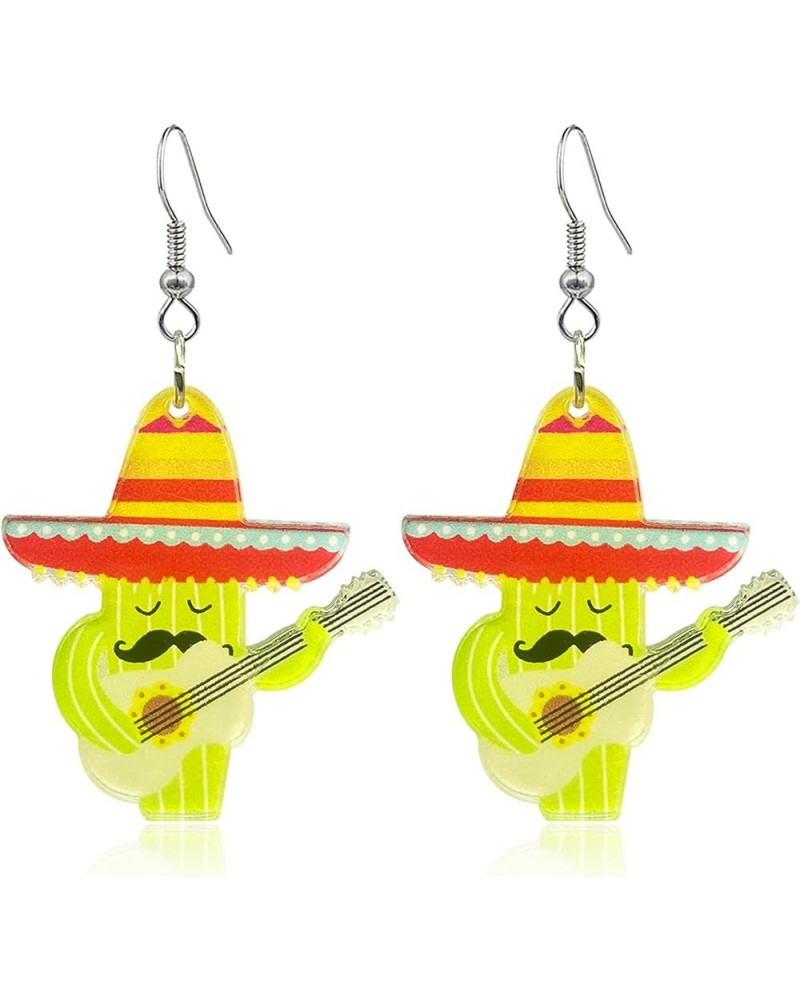 Colorful Fiesta Drop Earrings Fiesta Party Sombrero Dangle Earrings For Women Girls guitar $6.83 Earrings