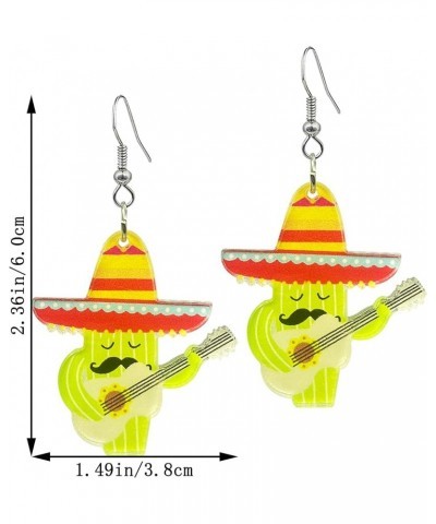 Colorful Fiesta Drop Earrings Fiesta Party Sombrero Dangle Earrings For Women Girls guitar $6.83 Earrings