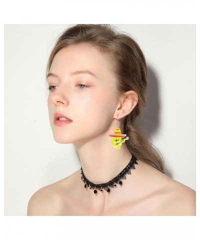 Colorful Fiesta Drop Earrings Fiesta Party Sombrero Dangle Earrings For Women Girls guitar $6.83 Earrings