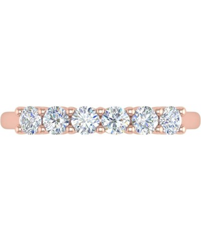 1/2 Carat 6-Stone Diamond Wedding Band Ring in 14K Gold Rose Gold $123.75 Bracelets