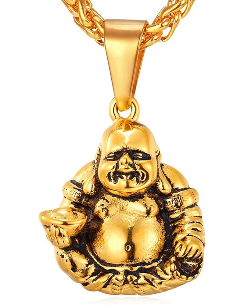 AUM OM Pendant, Yoga Necklaces for Women, Stainless Steel Gold Plated Buddha Necklaces Amulet Gift 02.Maitreya Buddha/Gold $1...