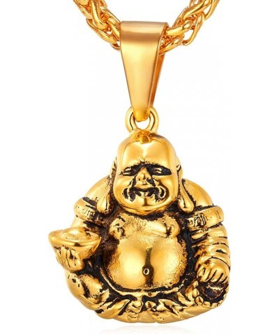 AUM OM Pendant, Yoga Necklaces for Women, Stainless Steel Gold Plated Buddha Necklaces Amulet Gift 02.Maitreya Buddha/Gold $1...