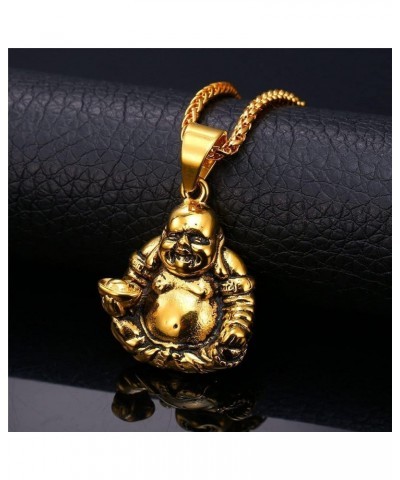 AUM OM Pendant, Yoga Necklaces for Women, Stainless Steel Gold Plated Buddha Necklaces Amulet Gift 02.Maitreya Buddha/Gold $1...