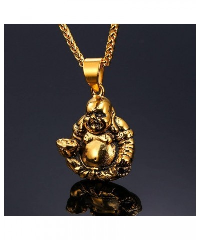 AUM OM Pendant, Yoga Necklaces for Women, Stainless Steel Gold Plated Buddha Necklaces Amulet Gift 02.Maitreya Buddha/Gold $1...