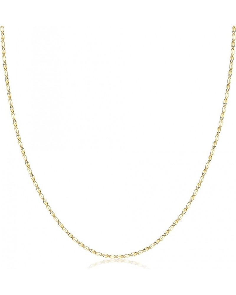 14K Solid Gold 2.0MM Diamond Cut Mirror Chain Necklace -Choose Your Color - Unisex Sizes 16"-30 Yellow 18 Inches $42.24 Neckl...