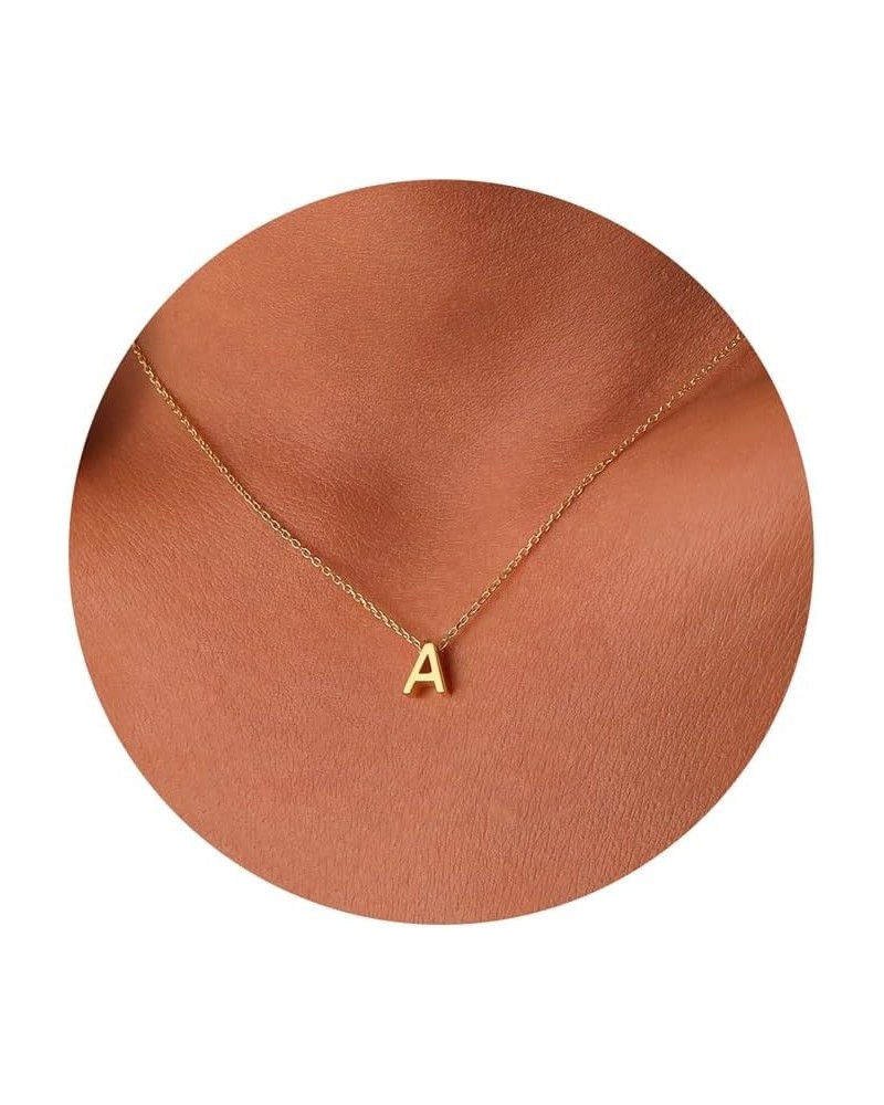 Initial Necklaces for Women, 14k Gold Plated Dainty Gold Letter Necklace Personalized Tiny Initial Pendant Necklace Monogram ...