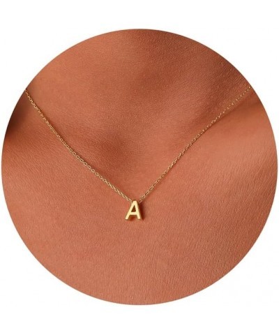 Initial Necklaces for Women, 14k Gold Plated Dainty Gold Letter Necklace Personalized Tiny Initial Pendant Necklace Monogram ...