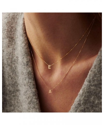 Initial Necklaces for Women, 14k Gold Plated Dainty Gold Letter Necklace Personalized Tiny Initial Pendant Necklace Monogram ...