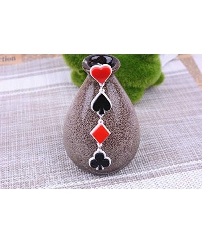 Playing Cards Pattern Drop Earring Fashion Party Gift Charms Hearts Spades Plum Poker Acrylic Earring Jewelry Red $6.72 Earrings