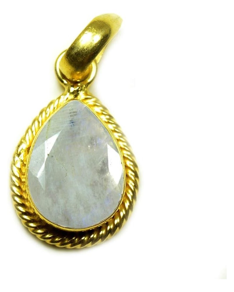 Choose Your Gemstone Pendants Pear Shape Sterling Silver 18K Gold Plated Locket For Men Women gold-plated-copper natural-face...