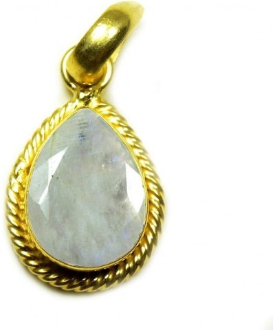 Choose Your Gemstone Pendants Pear Shape Sterling Silver 18K Gold Plated Locket For Men Women gold-plated-copper natural-face...