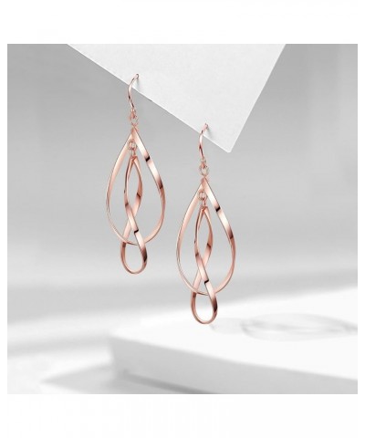 14K Gold Plated Sterling Silver Post Lightweight Classic Dangle Earrings for Women Girls B Rose Gold $10.91 Earrings