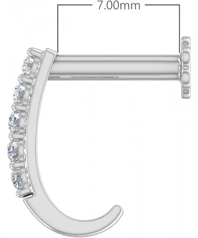 0.06 to 0.13 Carat 5-Stones Diamond Nose Pin Open Hoop in 18K Gold (SI1-SI2 Clarity) White Gold 0.06 carats $44.85 Body Jewelry