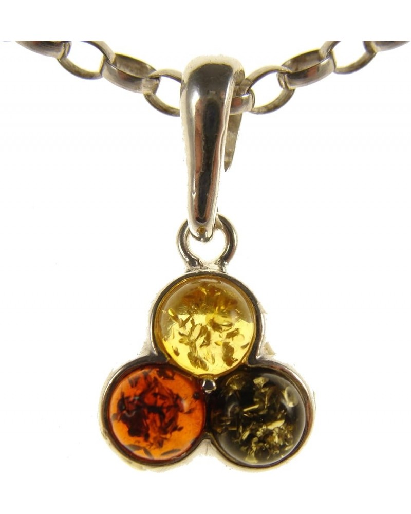 BALTIC AMBER AND STERLING SILVER 925 PENDANT NECKLACE - 14 16 18 20 22 24 26 28 30 32 34" 1mm ITALIAN SNAKE CHAIN 40.0 Centim...