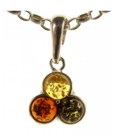 BALTIC AMBER AND STERLING SILVER 925 PENDANT NECKLACE - 14 16 18 20 22 24 26 28 30 32 34" 1mm ITALIAN SNAKE CHAIN 40.0 Centim...