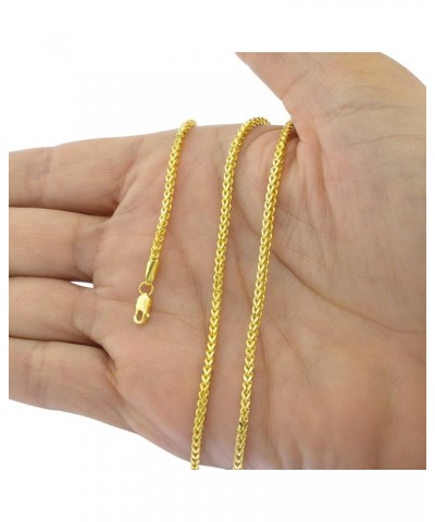 10k Yellow Gold 2.5mm Franco Chain Box Square Wheat Pendant Necklace, Mens Womens Jewelry 16" 18" 20" 22" 24" 26" 28" 30 26 $...