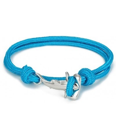 Hammerhead Sharks Bracelet Ocean Lovers Nautical Multilayer Wrapped Waterproof Rope Bracelet Couple Gift Blue $4.83 Bracelets