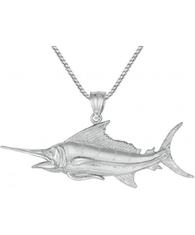 Sterling Silver BLUE MARLIN Pendant, Made in USA, 18" Italian Box Chain Pendant w/ 0.8mm 18" Box Chain $18.48 Necklaces