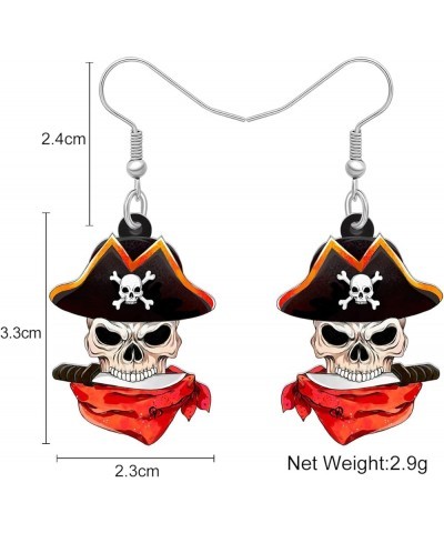 Halloween Acrylic Novelty Pirate Skull Earrings Dangle Drop Jewelry Gifts for Women Girls Charms Party Favors White B $8.39 E...