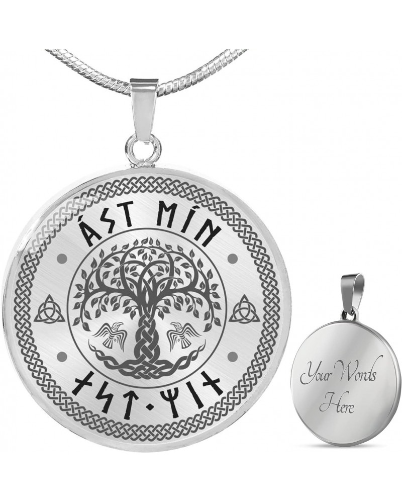 My Love Norse Viking Runes Necklace Pagan Yggdrasil Circle Pendant Nordic Gift $26.47 Necklaces