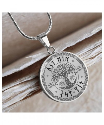 My Love Norse Viking Runes Necklace Pagan Yggdrasil Circle Pendant Nordic Gift $26.47 Necklaces