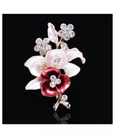 Brooch Pins for Women, Elegant Rhinestone Flower Enamel Brooch Pin Cardigan Scarf Corsage Jewelry (Purple) $6.59 Brooches & Pins