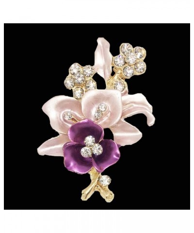 Brooch Pins for Women, Elegant Rhinestone Flower Enamel Brooch Pin Cardigan Scarf Corsage Jewelry (Purple) $6.59 Brooches & Pins