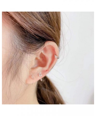 Asymmetric Music Note Half Hoop Earrings S925 Sterling Silver Minimalist Simple Cartilage Ear Cuffs Earring Hoops Studs Pierc...